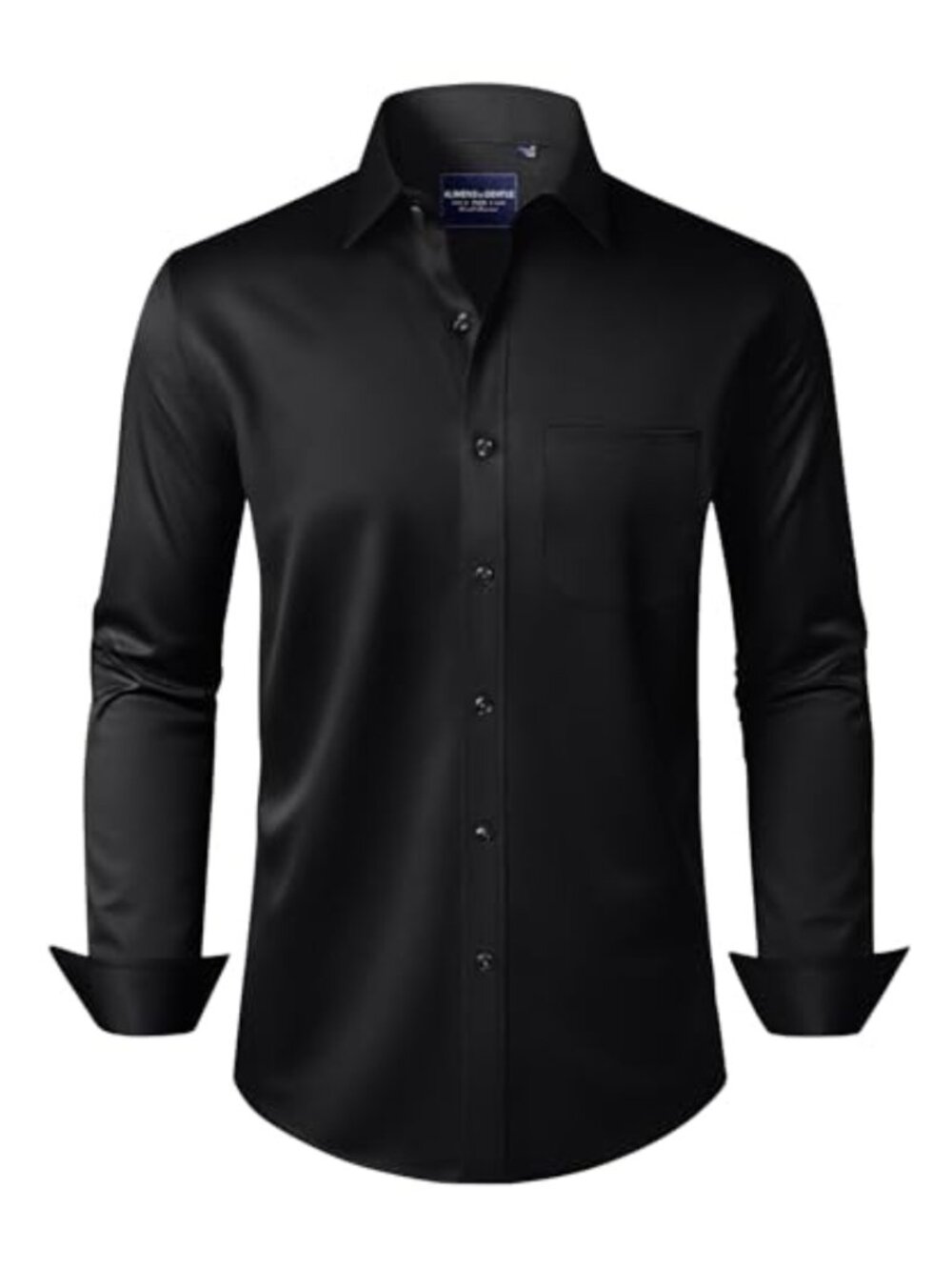 Long Sleeve Button Down Dress Shirt with Pocket Stretch